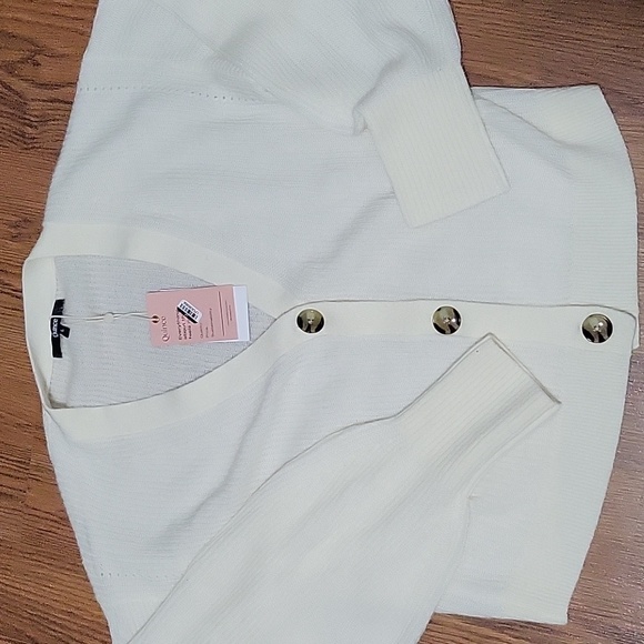 New Quince Baby Alpaca Cardigan Winter White - Picture 3 of 6